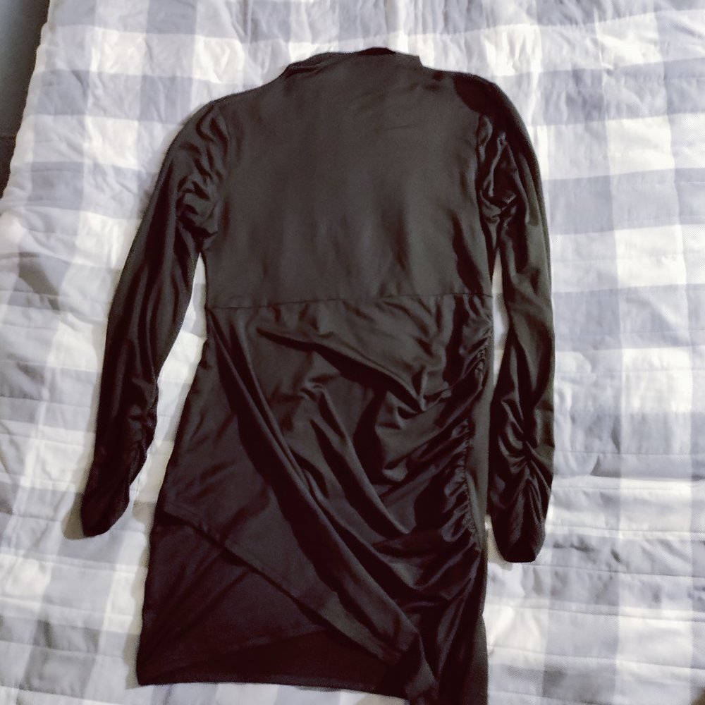 Ruched Mini With Long Ruched Sleeves